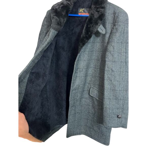Vintage McGregor Men's Grey Wool Faux Fur Lined Coat Size 40 - Picture 6 of 7